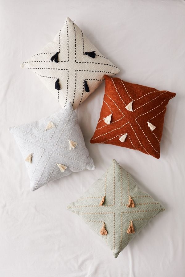 Nora Stitched Tassel Throw Pillow