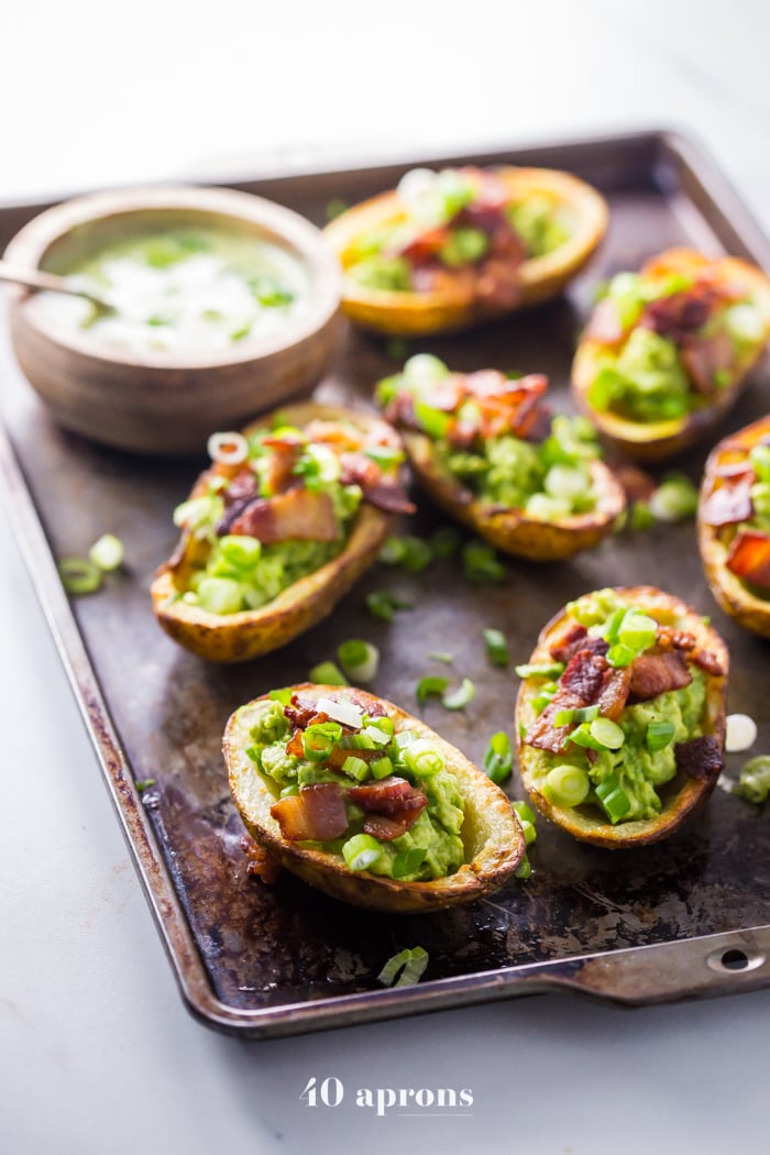 Paleo Potato Skins With Guacamole and Bacon