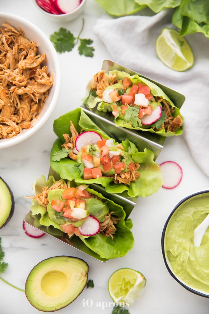 Chicken Tacos in Lettuce Wraps