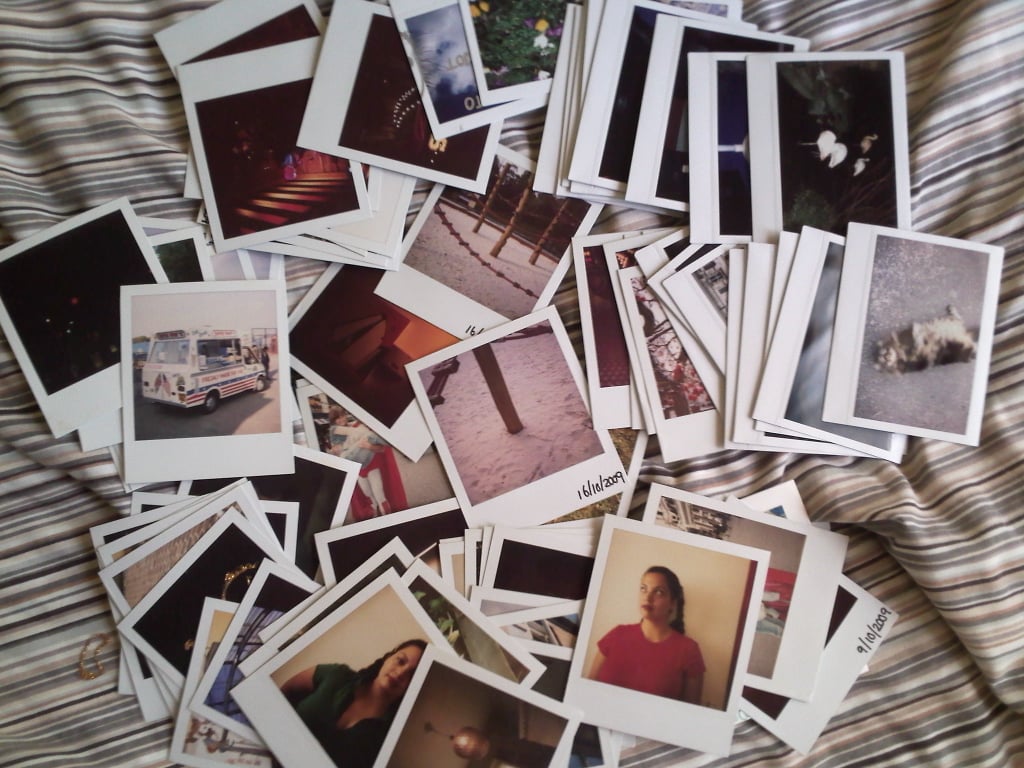 Display miniature Polaroids snapped during your trip