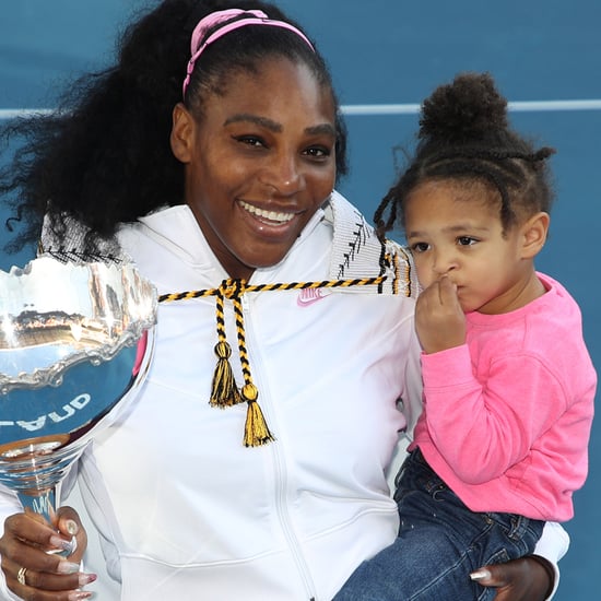 Serena William Practices Warmup Drills With Olympia | Video