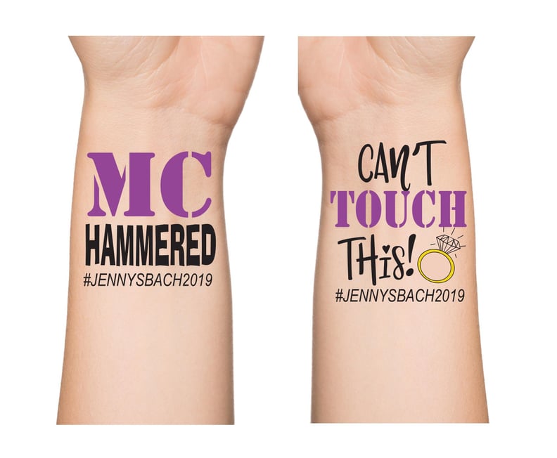 MC Hammered Bachelorette Temporary Tattoos