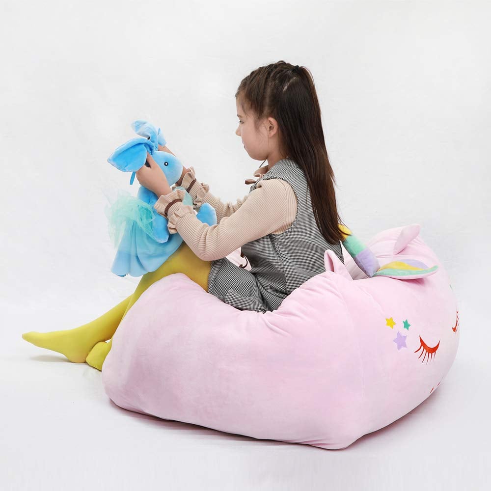 Unicorn Stuffed Animal Toy Storage Bean Bag