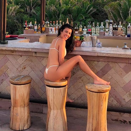 Kourtney Kardashian Wearing White Thong Bikini