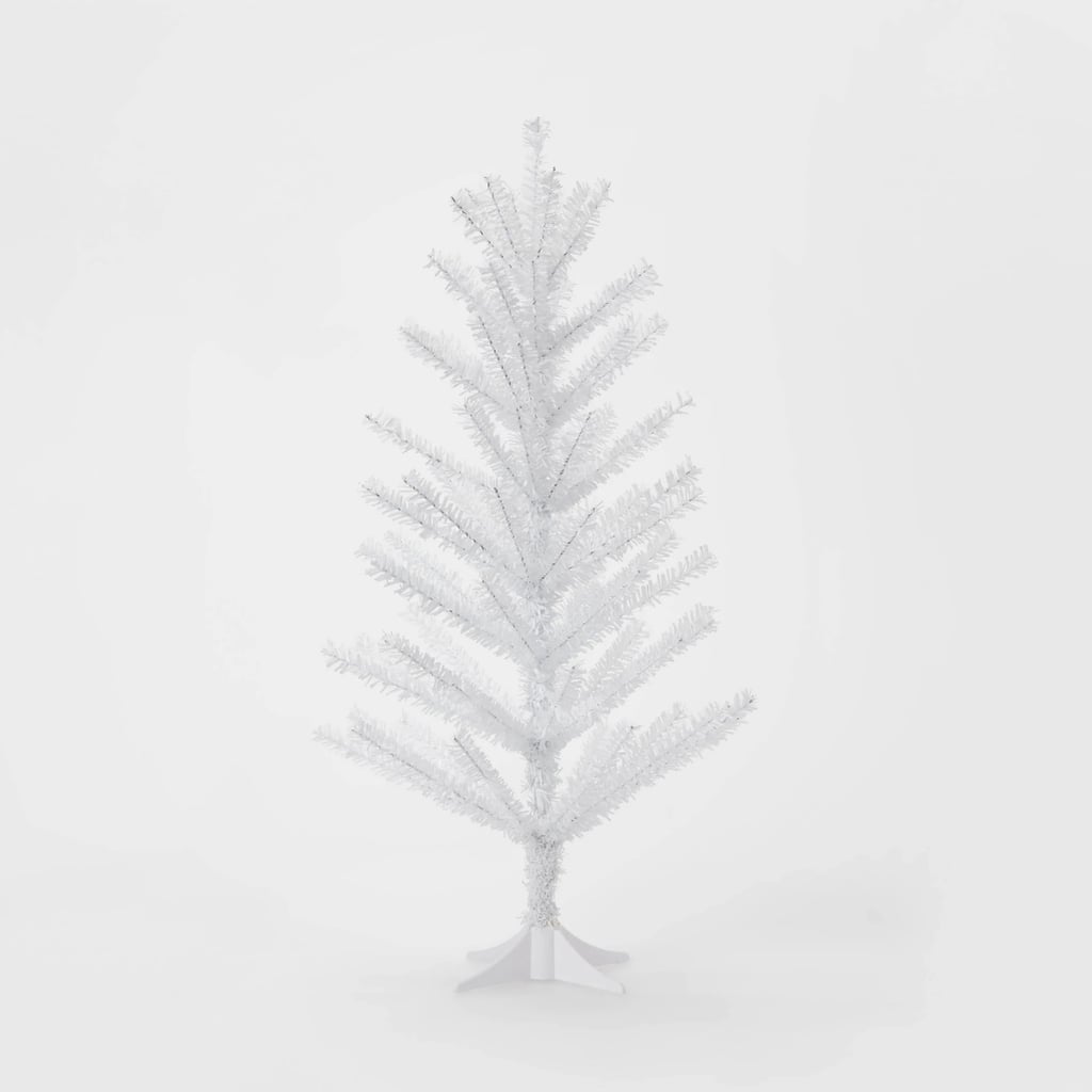 White Mini Unlit Tinsel Artificial Christmas Tree