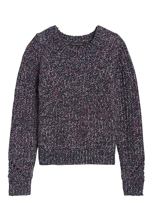 Chunky Pointelle Cropped Sweater