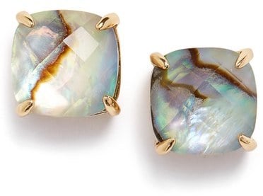 Kate Spade Mini Small Square Semiprecious Stone Stud Earrings ($38)