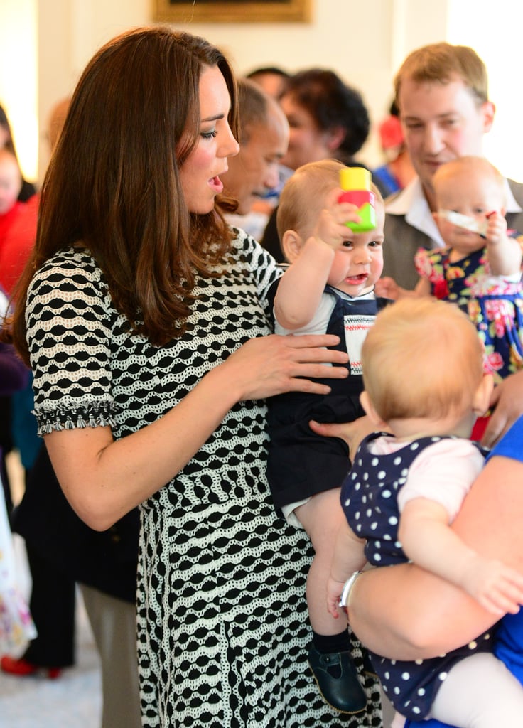 George's playdate with local children in New Zealand on April 9.