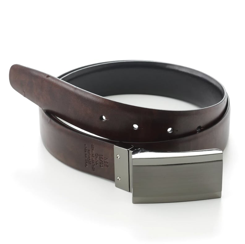 Apt. 9 Plaque Reversible Faux-Leather Belt