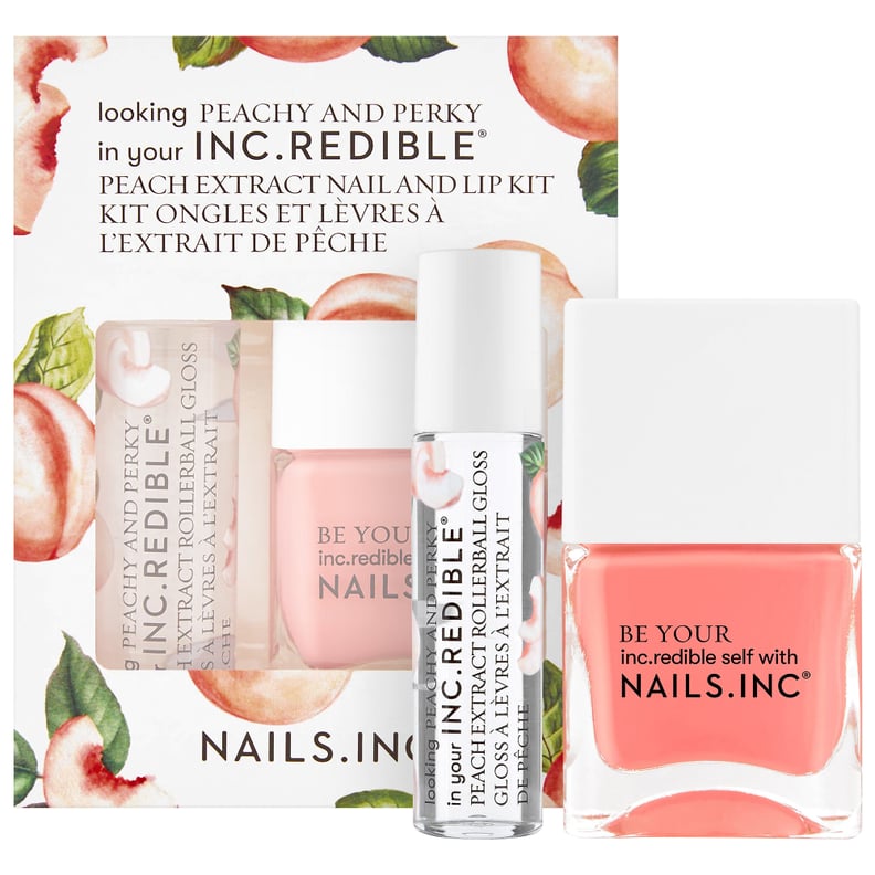 Nails Inc. Peachy and Perky Lip Gloss and Nail Polish Set