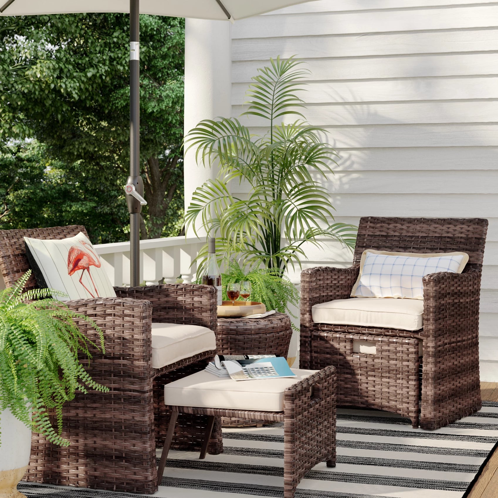 latigo 3 piece rattan patio set