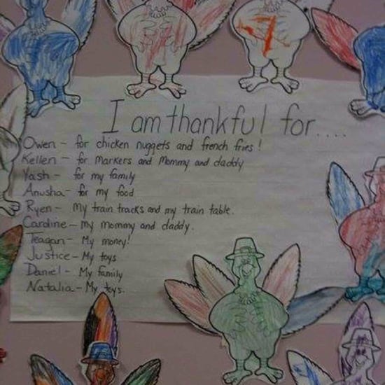 Boy Says He's Thankful For Money on Thanksgiving Project