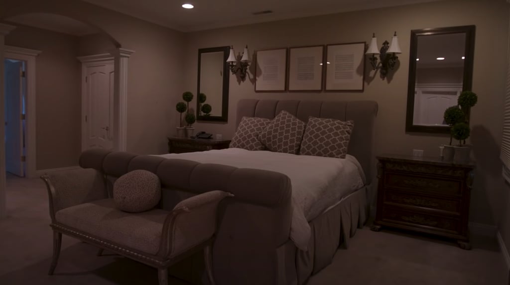 This upstairs primary bedroom is "pretty simple" according to Pippen, but maybe simple is just another word for classy.