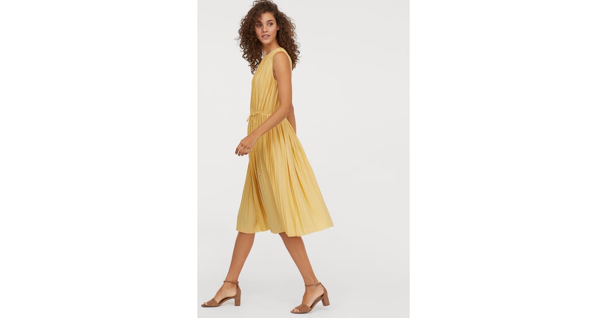 h&m pleated dress