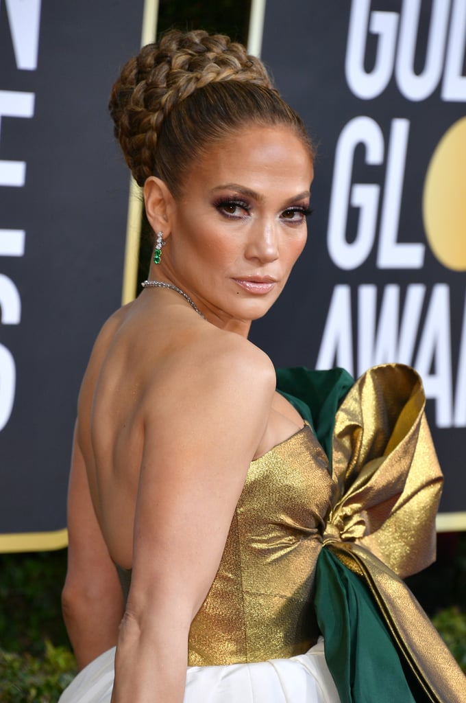 Jennifer Lopez's Giant Braided Bun at the Golden Globes