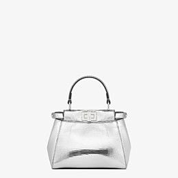 Fendi Peekaboo Iconic XS Mini-bag in Silver Lizard