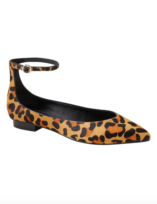 leopard ankle strap flats