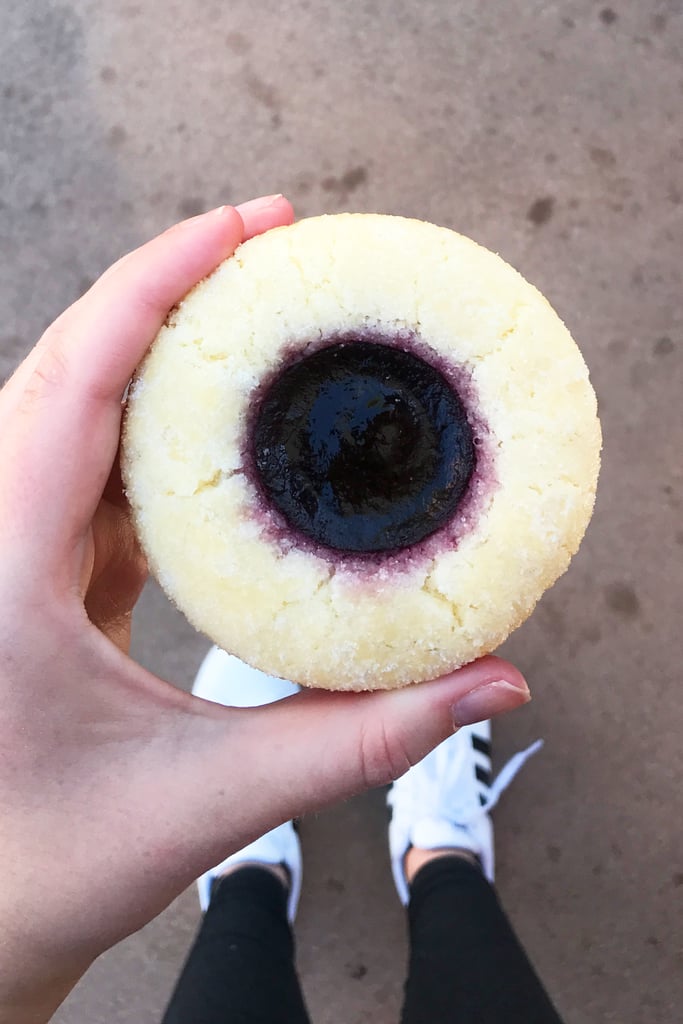 Finally, there's a gluten-free option, and believe me, you'd never know it wasn't made with flour (it's made with potato starch instead). This shortbread cookie is filled with sweet blackberry jam.