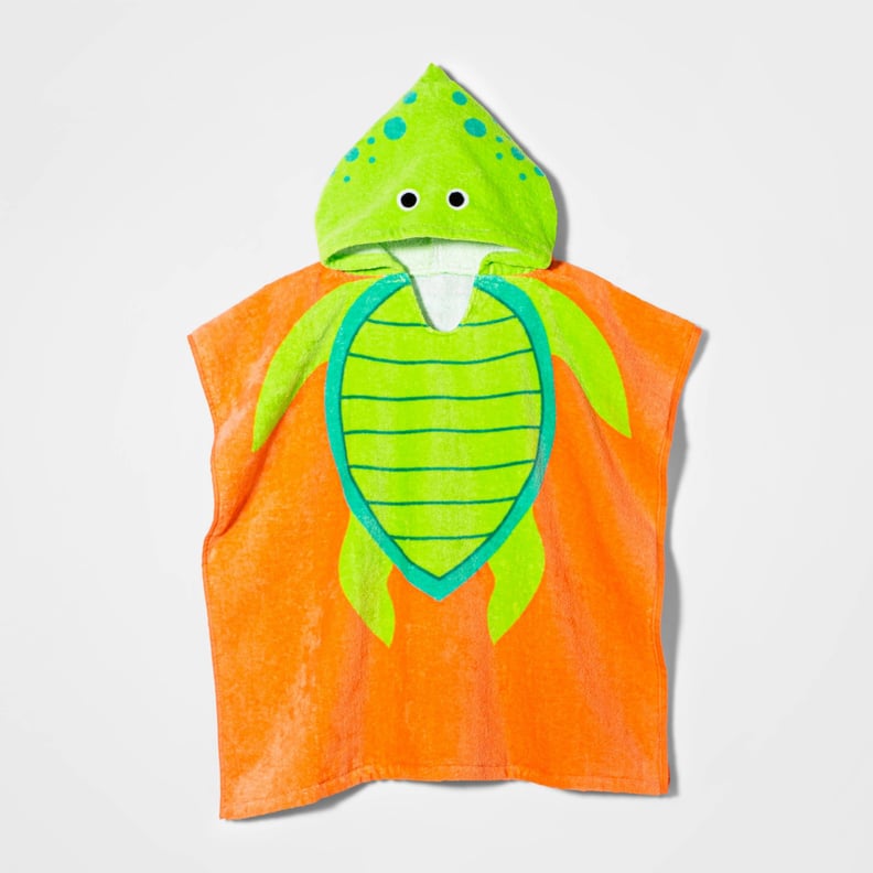 一个可爱的掩盖:太阳队乌龟连帽沙滩毛巾