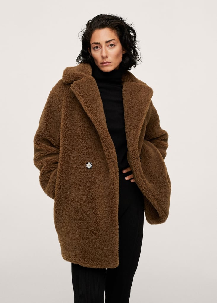 A Fuzzy Texture: Mango Faux Shearling Coat