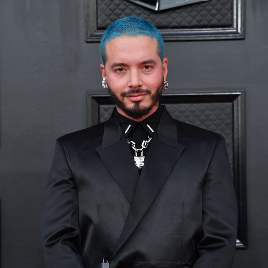 J Balvin Debuts Blue Hair Colour With Red Heart at Grammys