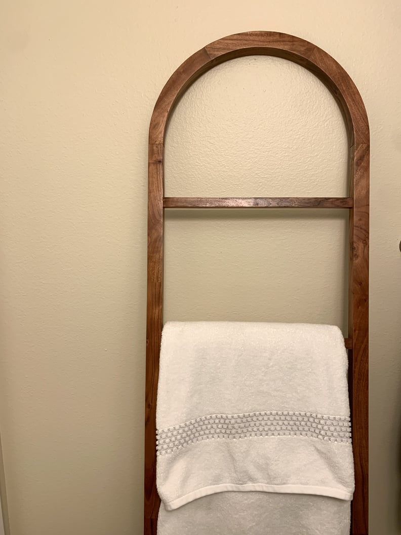 Target Hearth & Hand Magnolia Wood Throw Blanket in bathroom