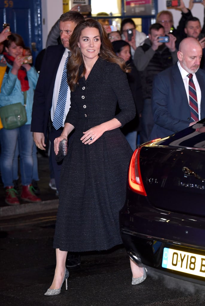 Kate Middleton's Black Dress and Jimmy Choo Glitter Shoes | POPSUGAR ...