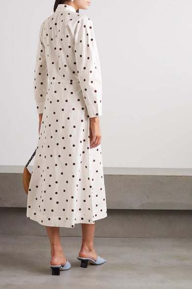 Ganni Polka-Dot Cotton-Poplin Maxi Dress