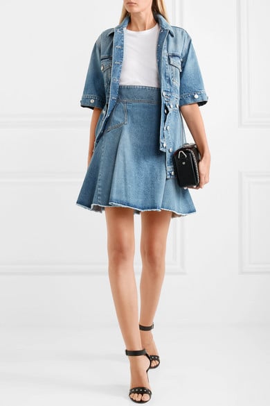 Alexander McQueen Pleated Denim Mini Skirt