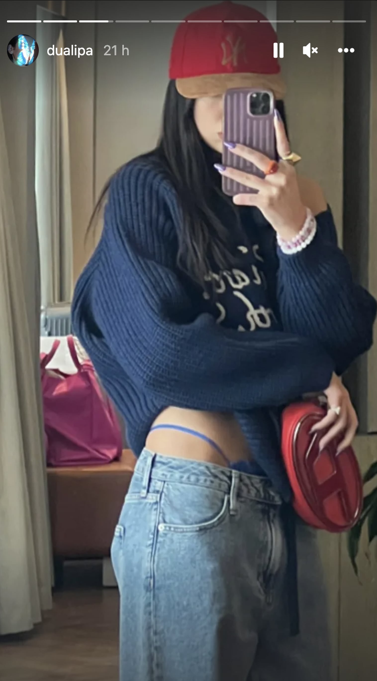 Dua Lipa's Exposed Thong and LowRise Denim Jeans PS Fashion
