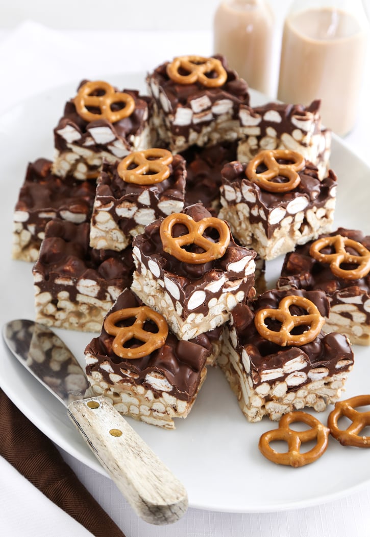 Salty Peanut Butter Marshmallow Pretzel Treats