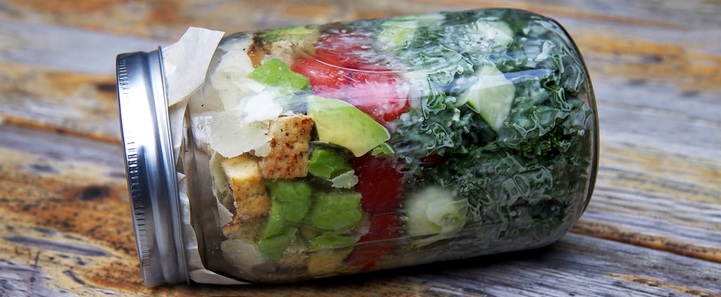 Chicken Caesar Kale Mason Jar Salad