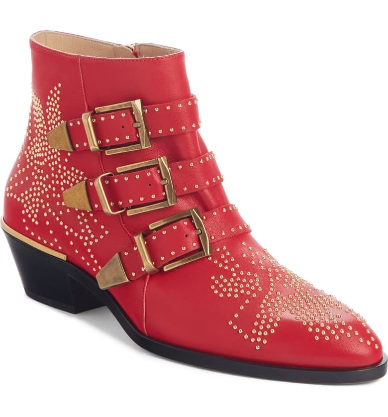 Chloé Susanna Stud Buckle Booties