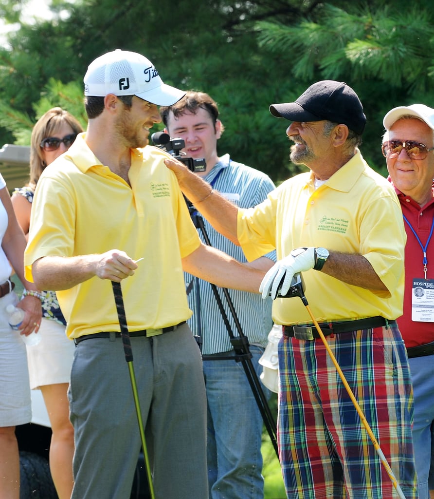 Dave Annable and Joe Pesci matched their golf gear at the July 2009 Joe Pesci Celebrity Skins Game in New Jersey.