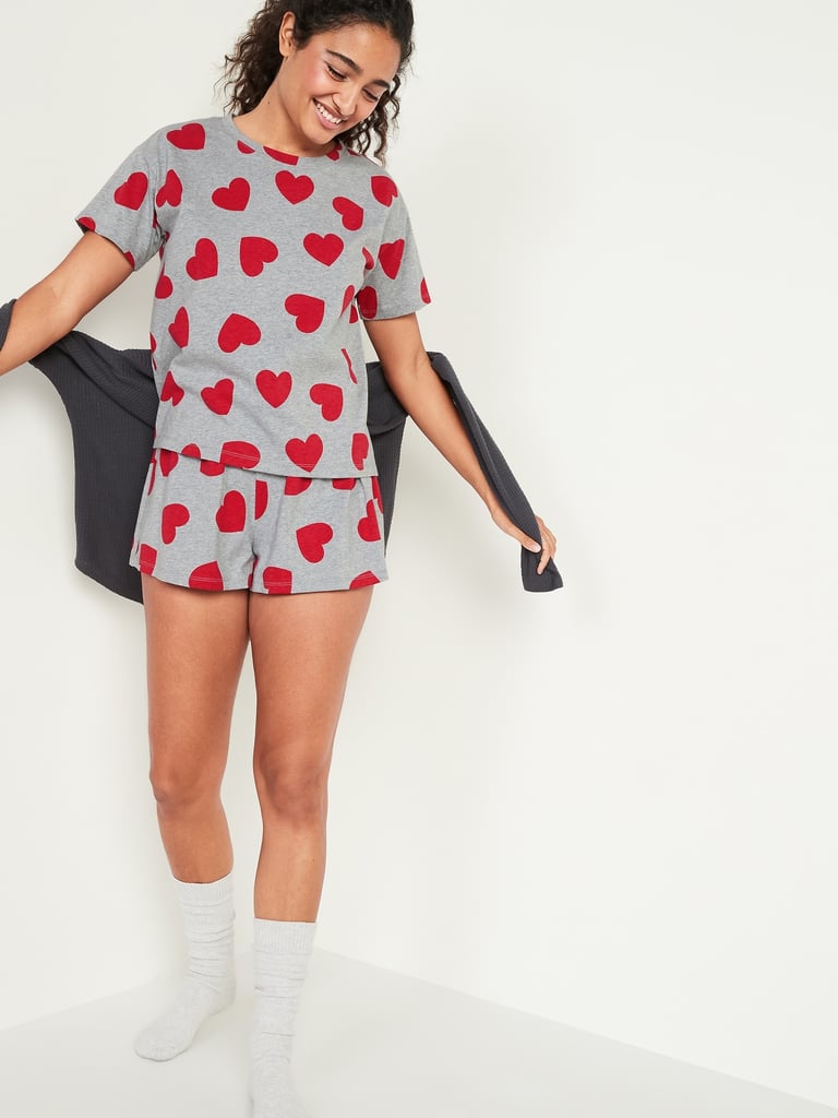 Graphic Jersey-Knit Pajama Top & Pajama Shorts Set