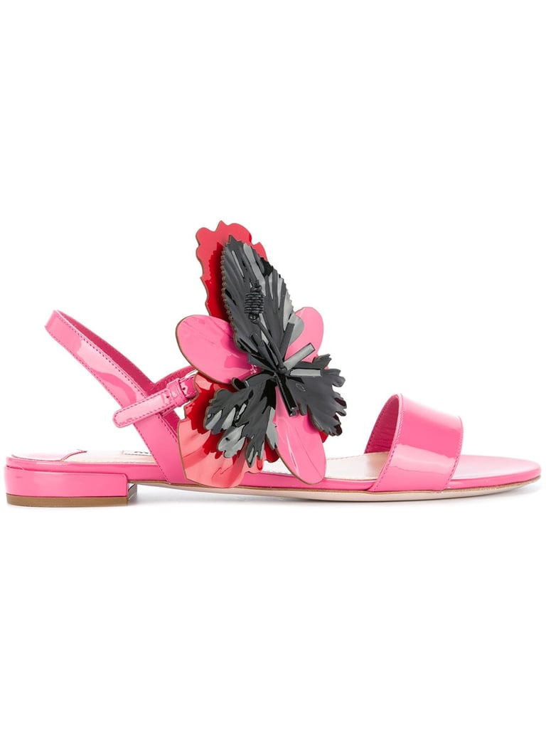Miu Miu Flower Appliqué Sandals