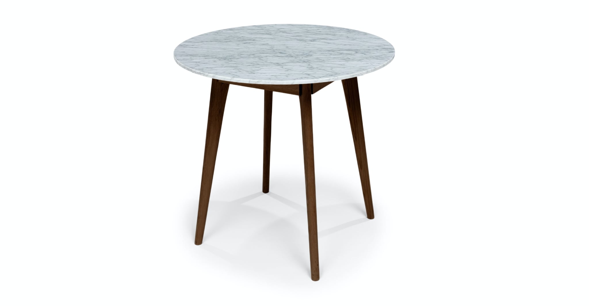 Walnut and marble mara best sale round coffee table