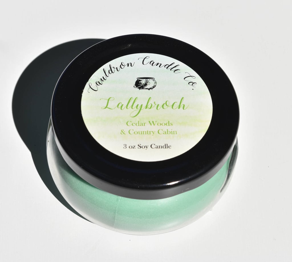 Lallybroch candle ($7) with notes of cedar woods and country cabin.