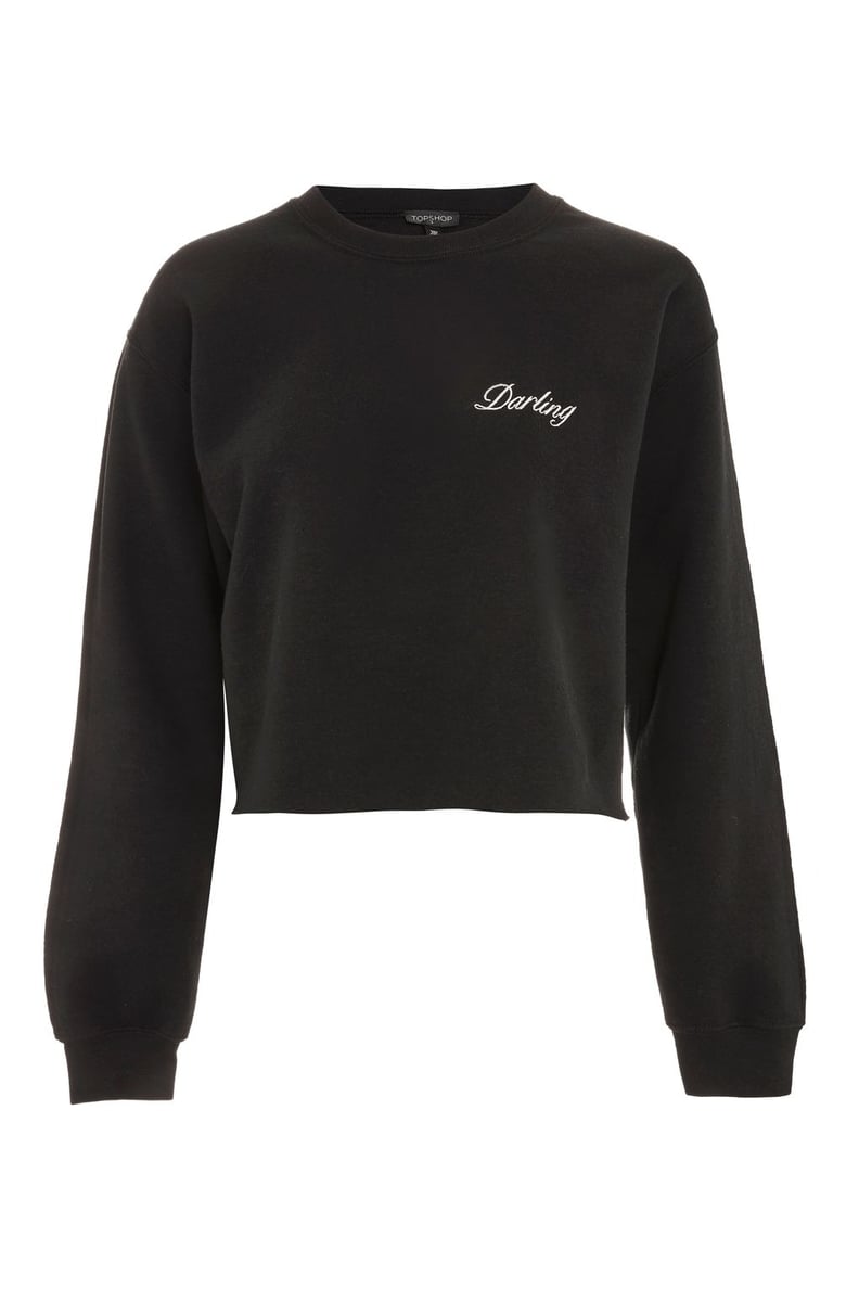 Topshop Cropped Sweatshirt