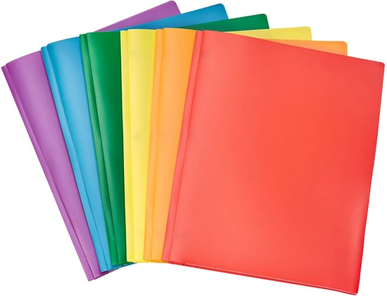 For School Organization: Amazon Basics Heavy Duty Plastic Folders