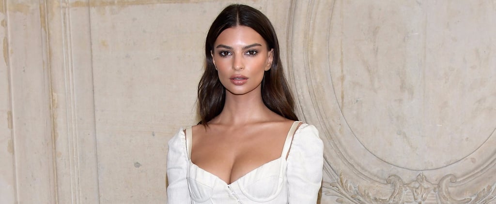 Emily Ratajkowski Wearing White Brock Collection Dress