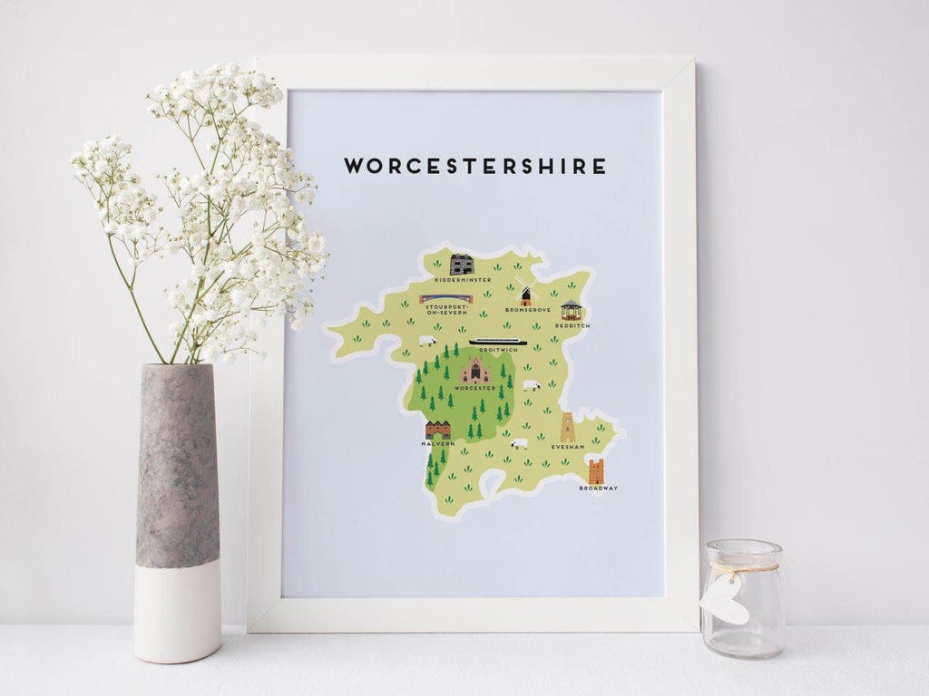 Illustrated Map of Worcestershire