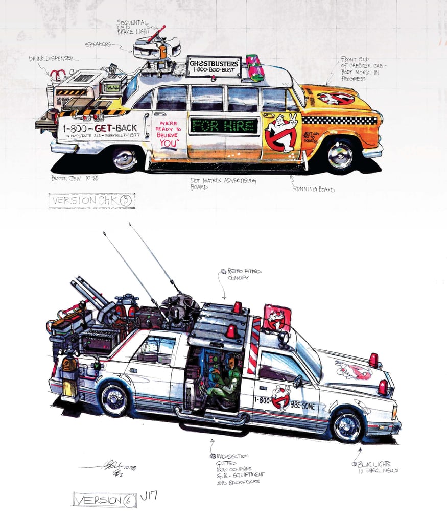 Concept illustrations for the revised Ectomobile by Benton Jew (top) and John Bell (bottom).