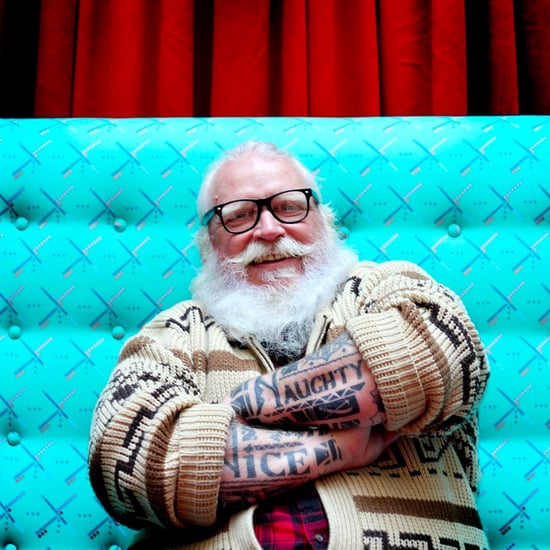 Kids Visit Hipster Santa With a Man Bun in Portland
