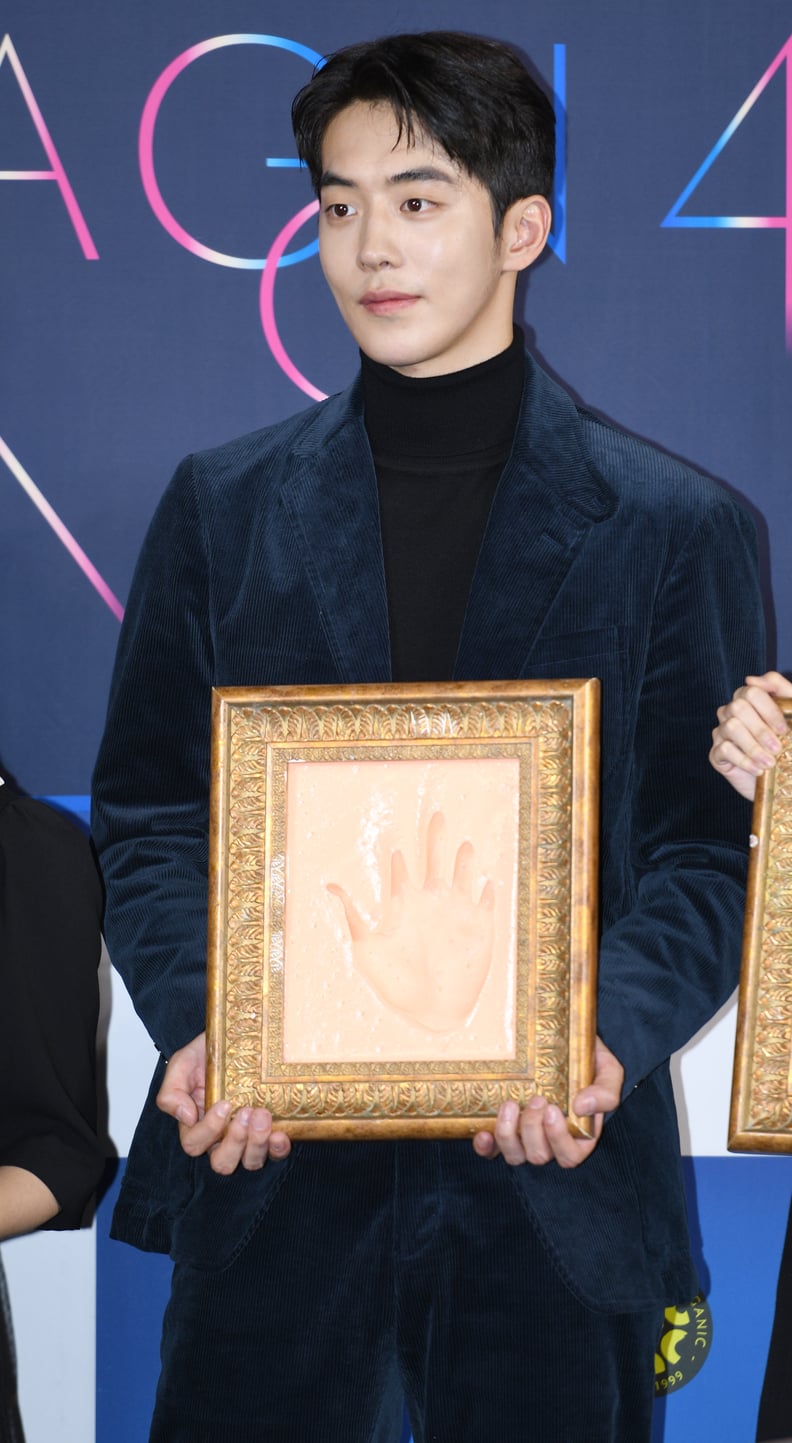 October 2019: Nam Joo-Hyuk Shows Off His Handprint During the Blue Dragon Awards