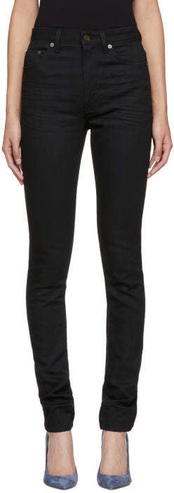 Saint Laurent Black High-Waisted Skinny Jeans