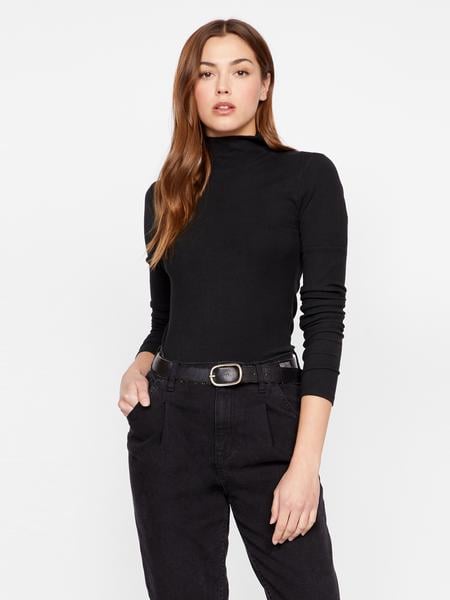 "Sanctuary's Mock Neck in Essential Black ($59) provides the sophisticated look and minimalist versatility that I love to include in my style."