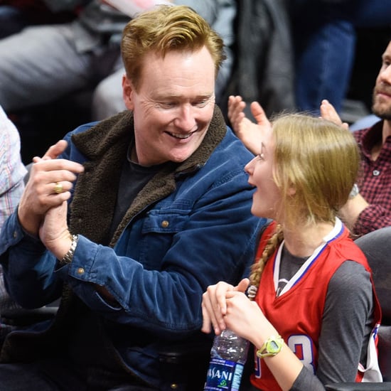 Conan O'Brien and Kids at the Clippers Game January 2016
