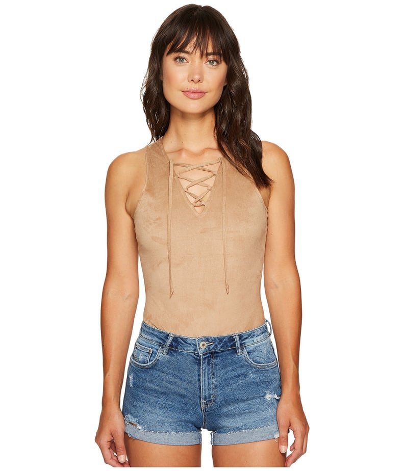 Jack by BB Dakota Luise Soft Faux Suede Bodysuit