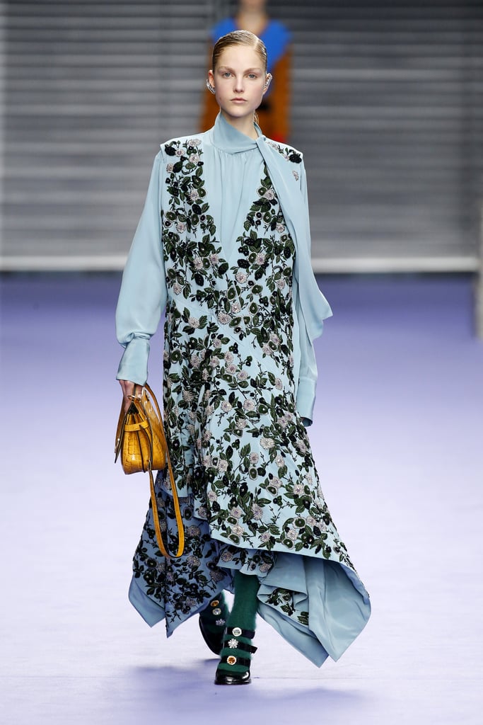 Kate's been experimenting with flowing silhouettes, and blue is most certainly her color. Perhaps she'd take it in a bit, but we think this look would be quite forgiving.
